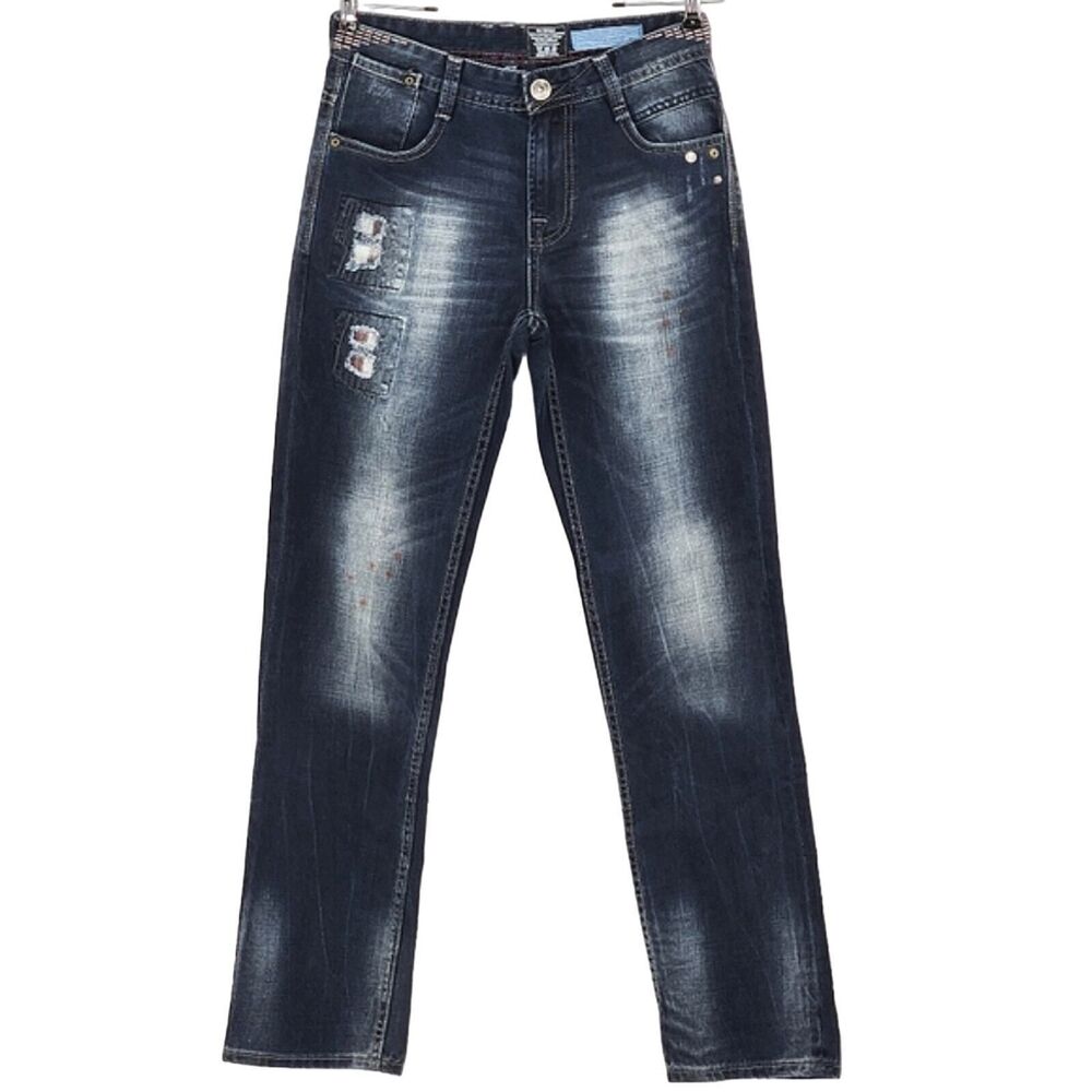 Jack & Jones O Yanker Raymond Jeans Size 28x32 Men Distressed Straight Leg Indie
